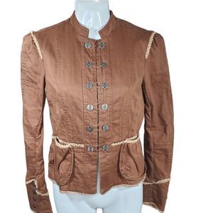 Matty M Brown Button-Up Jacket